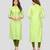 Parrot-green printed rayon ethnic-kurtis