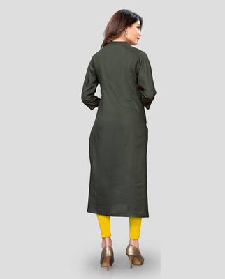 Grey plain rayon ethnic-kurtis 2