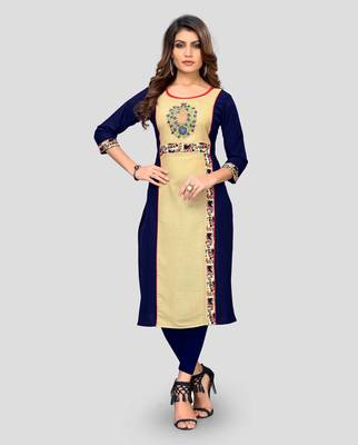 Multicolor plain cotton cotton-kurtis 1