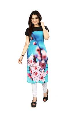 Multicolor printed crepe kurtis 1