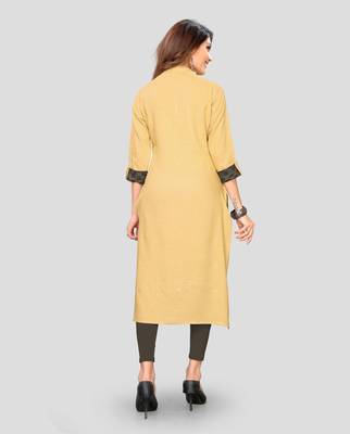 Beige plain rayon ethnic-kurtis 2
