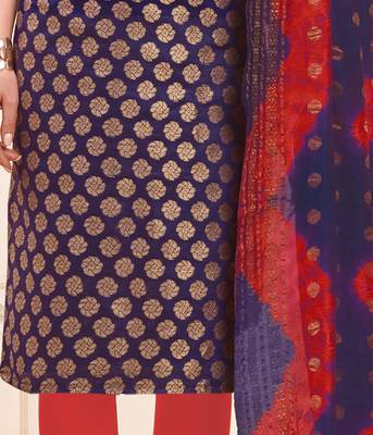 Navy-blue embroidered banarasi cotton salwar 3
