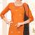 Orange embroidered banarasi cotton salwar