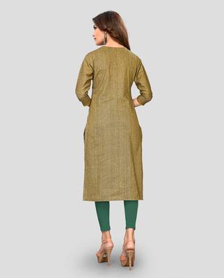 Green plain cotton cotton-kurtis 2