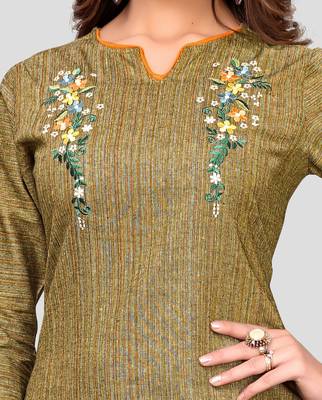 Green plain cotton cotton-kurtis 4