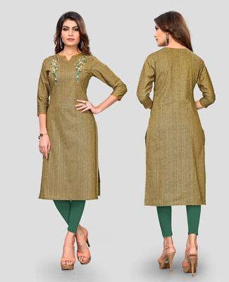 Green plain cotton cotton-kurtis 5