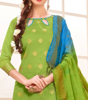 Light-green embroidered banarasi cotton salwar 2