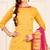 Yellow embroidered banarasi cotton salwar