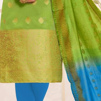 Light-green embroidered banarasi cotton salwar 3