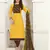 Yellow embroidered cotton salwar