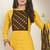 Yellow embroidered cotton salwar