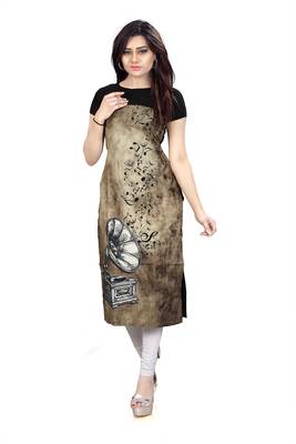 Multicolor printed crepe kurtis 1