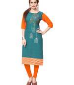 Multicolor printed crepe kurtis
