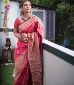 Pink color banarasi silk saree 