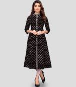 Black printed cotton cotton-kurtis