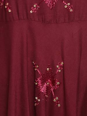 Purple plain rayon ethnic-kurtis 5