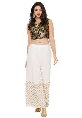 Women's Black Cotton Silk Readymade Saree Blouse 4