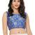 Women's Royal Blue Cotton Silk Readymade Saree Blouse