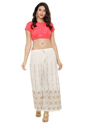 Women's Peach Cotton Silk Readymade Saree Blouse 4