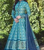 Partywear Designer Firozi Heavy Soft Killer Silk Salwar Suit