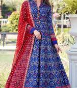 Partywear Designer Royal Blue Heavy Soft Killer Silk Salwar Suit