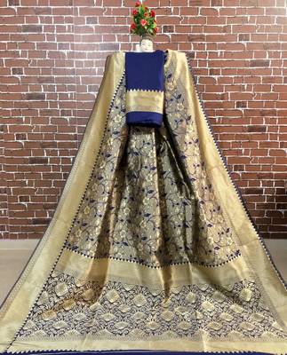 Blue Banarasi Art silk saree 1