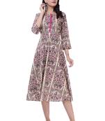 Pink Jaipur Printed Cotton A-Line Kurta