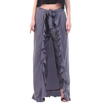 Grey Color Plain Ruffle Palazzo 1
