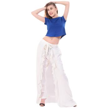 White Color Plain Ruffle Palazzo 2