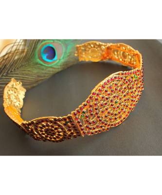 Beautiful Gold Tone Kemp Green Designer Waist Band 1