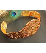 Beautiful Gold Tone Kemp Green Designer Waist Band