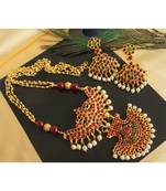 Beautiful Gold Tone Kemp Green Designer Short Haar Set