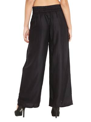Black Color Palazzo pant with pocket and button 5