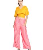 Peach Color Palazzo Pant with pocket and button