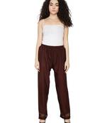 Brown Color Plain Lace Palazoo