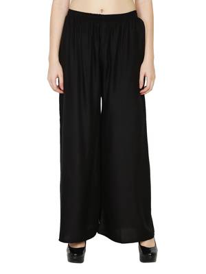 Black Color Plain Sarara Palazoo 2