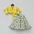 Yellow Knotted Top With Printed Lehenga