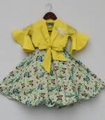 Yellow Palin Top With Floral Printed Skirt