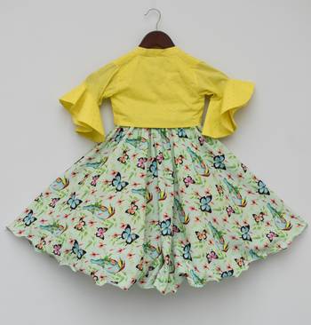 Yellow Palin Top With Floral Printed Skirt 3