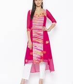 Pink Embroidered Georgette Party Wear Kurti