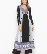 Black Embroidered Georgette Party Wear Kurti