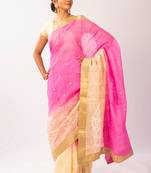 Pink Embroidered Art Silk Saree With Blouse
