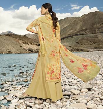Light Yellow Embroidered Faux Georgette Salwar 2