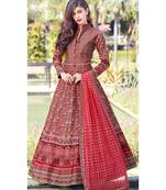 Partywear Designer Red Heavy Soft Killer Silk Salwar Suit