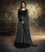 Grey Embroidered Faux Georgette Salwar