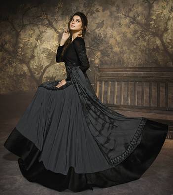 Grey Embroidered Faux Georgette Salwar 2