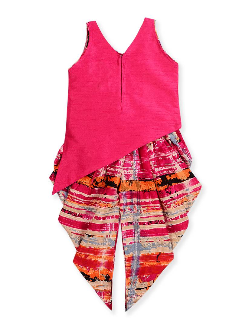 Kite Short Cross Top With Dhoti Set For Girls