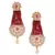 Red Beaded Traditional Design  Earrings