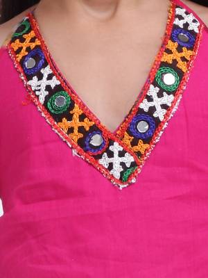 Pink Shibori Embroidered Top Dhoti For Baby Girl Pink 5
