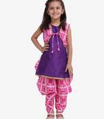 Purple Attached Jacket Kurti Dhoti For Baby Girls  Pink